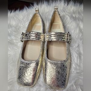 Dolce Vita Krinkle Platinum Mary Jane Flats, Aurora Ballet, gold metallic, bn